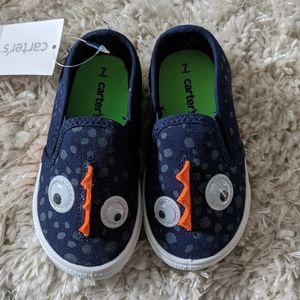 Carter's size7 toddler googly eyes shoes NWT